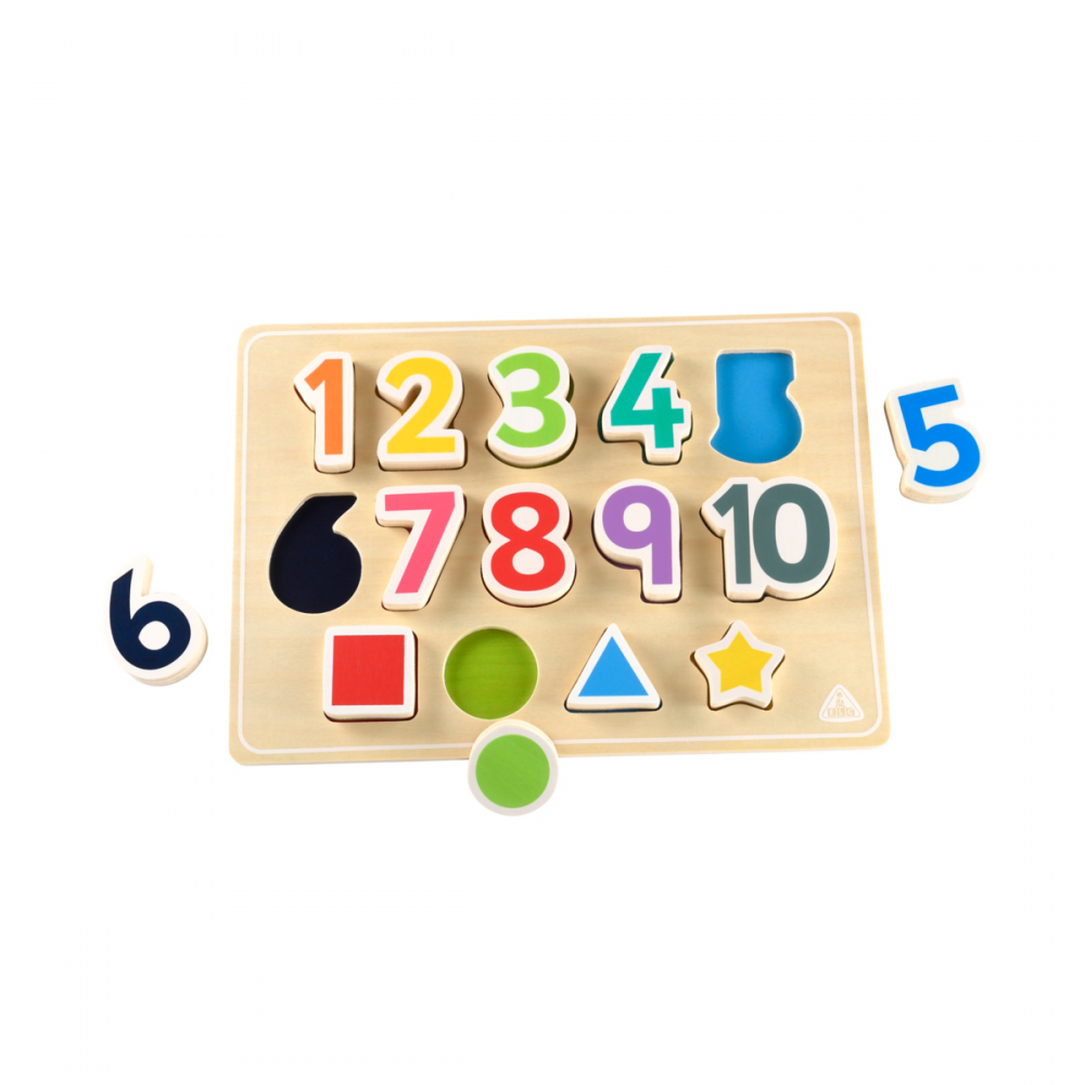 Wooden Shape &amp; Number Puzzle | Toys Malta