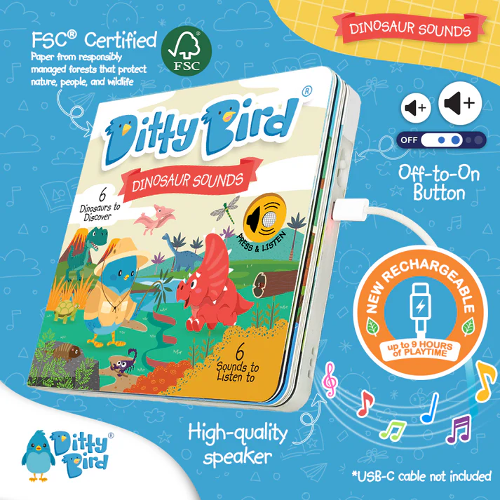 Ditty Bird - Dinosaur Sounds | USB-C Rechargeable - Image 2