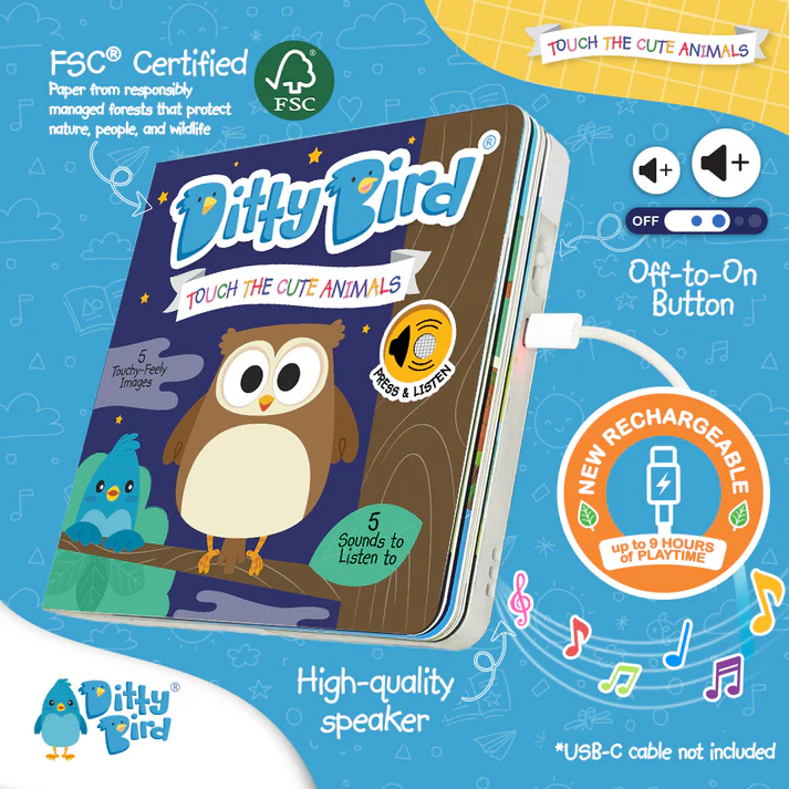 Ditty Bird - Touch the Cute Animals | USB-C rechargeable - Image 2