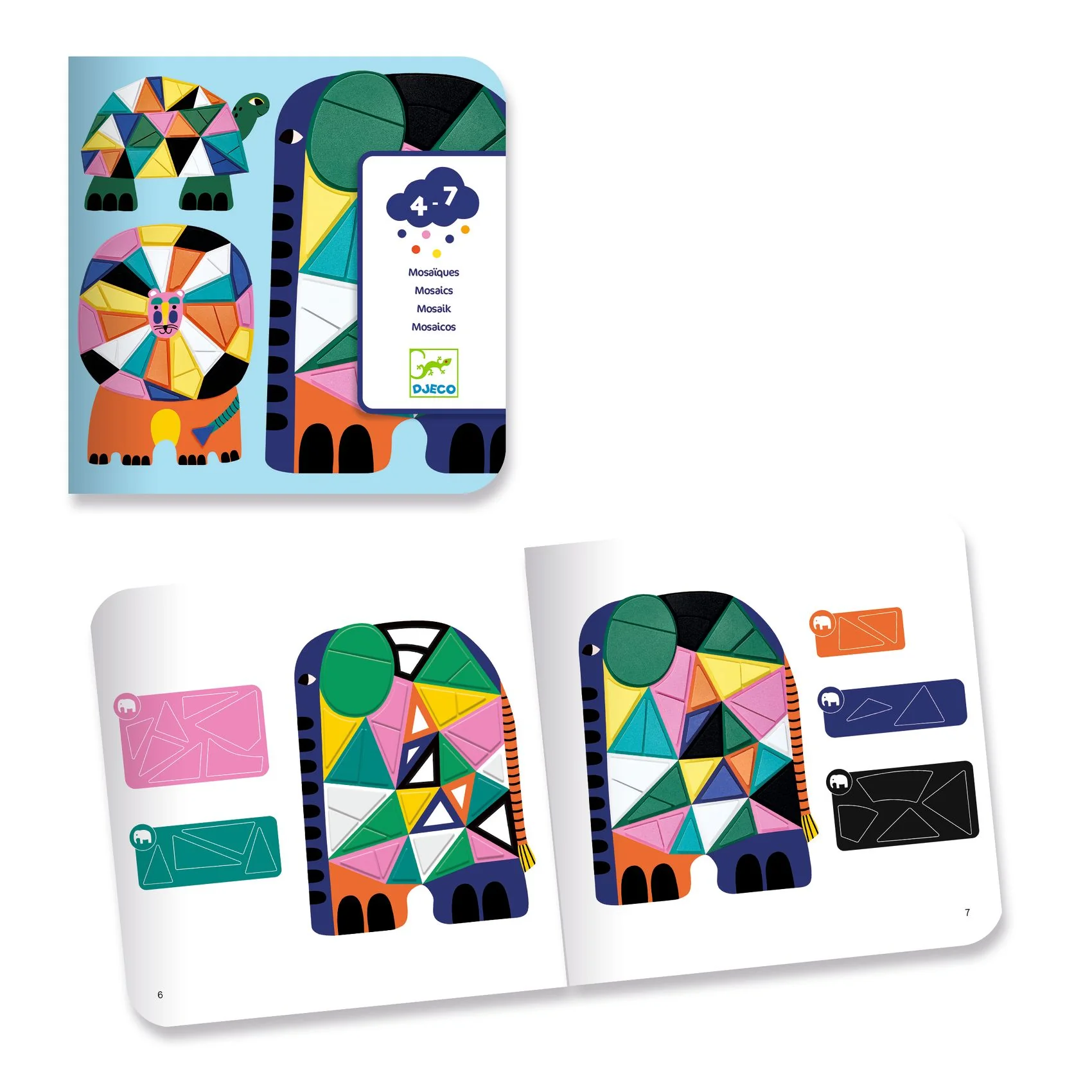 Mosaic Stickers Craft Set - African Animals - Image 2