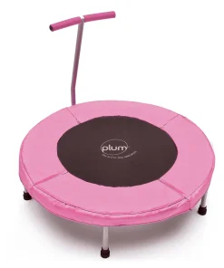 Plum Junior Bouncer Round Bungee Trampoline with Handle - Pink