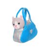Sweety bag Grey and White Cat Plush - Blue Bag - 18 cm