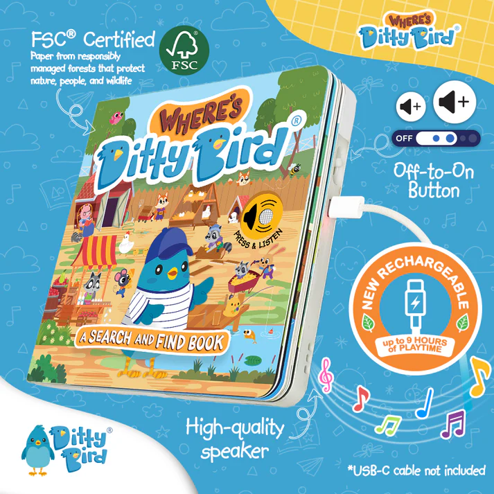 Ditty Bird - Where's Ditty Bird? Search & Find | USB-C Rechargeable - Image 2