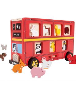 Wooden Red Bus Shape Sorter