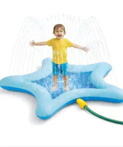 Water play mat star with sprinkler