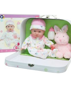La Baby 11-inch Soft Body Play Doll Body Travel Case Gift Set, Pink