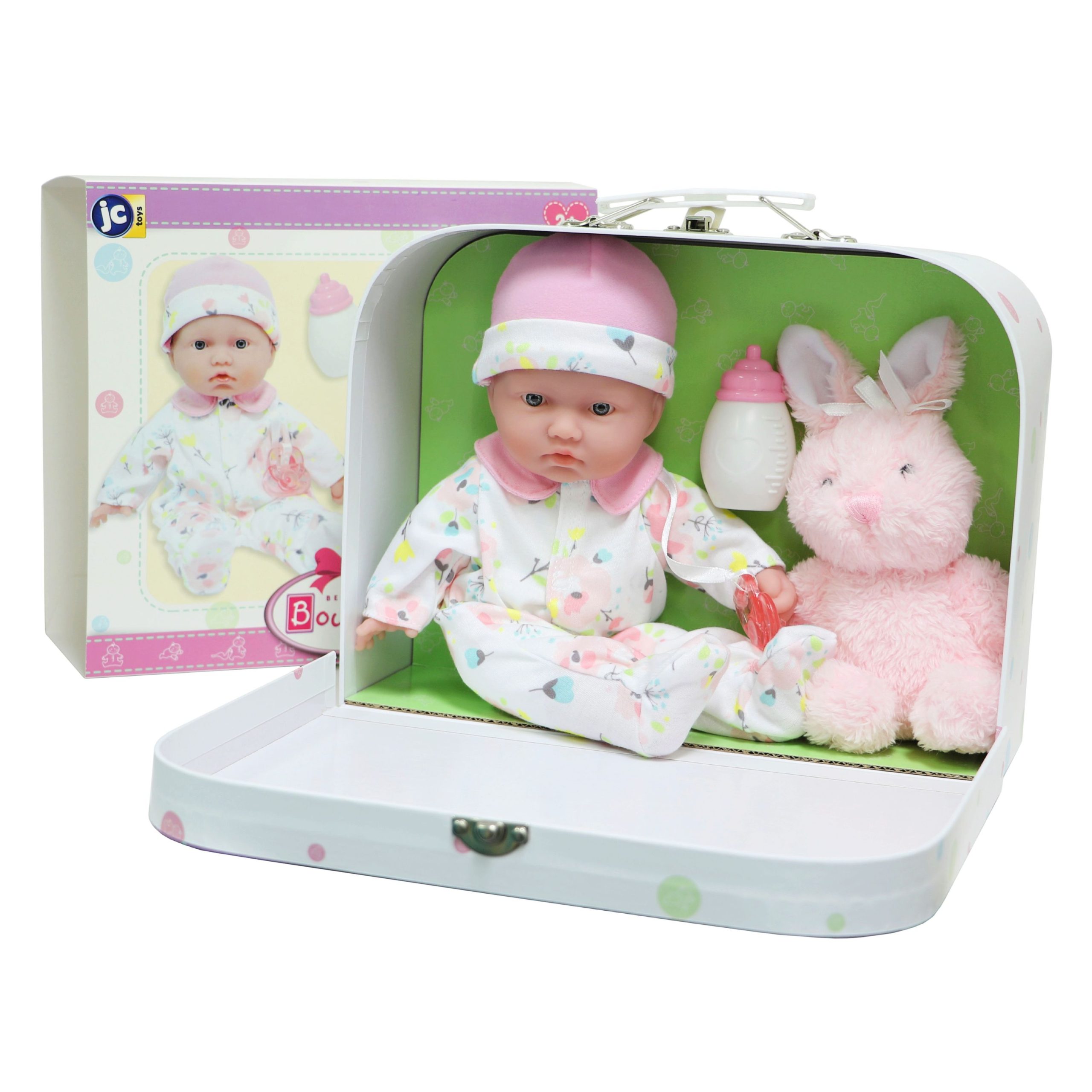 La Baby 11-inch Soft Body Play Doll Body Travel Case Gift Set, Pink