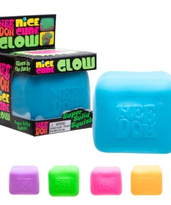 NeeDoh Nice Cube Glow Super Solid Squish Glow in the Dark Fidget Toy - PREORDER